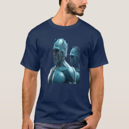 Metal Mannen op een Middernachtblauw T-shirt met K