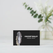 Metal Microfoon | Radio Presentator | Podcast  Visitekaartje (Staand voorkant)