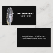 Metal Microfoon | Radio Presentator | Podcast  Visitekaartje (Voorkant / Achterkant)