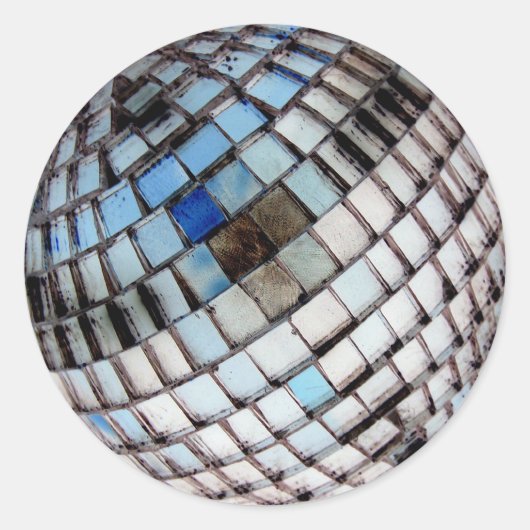 Metal Mirror Disco Ball Ronde Sticker (Voorkant)