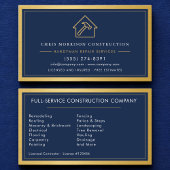 Metal Modern Handyman Navy Blue Gold Visitekaartje