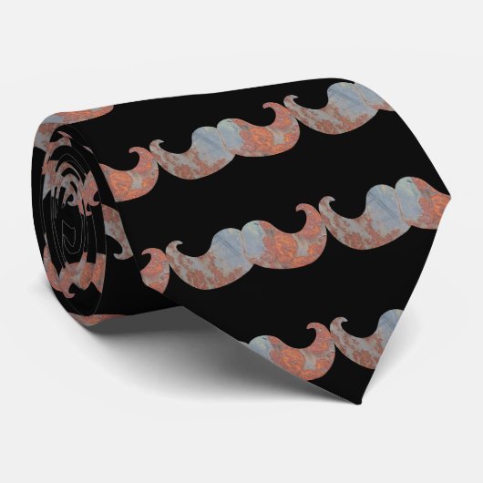 Metal Mustache Stropdas (Opgerold)