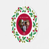 Metal Ornament - Onze Eerste Kerstmis - Foto/Datum (Voorkant links)