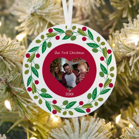 Metal Ornament - Onze Eerste Kerstmis - Foto/Datum (Insitu)