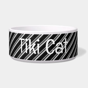 Metal Pipes Pet Bowl met TIKI CAT Tekst Voerbakje