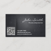 Metal QR Code Investigator Professional Dark Visitekaartje (Voorkant)