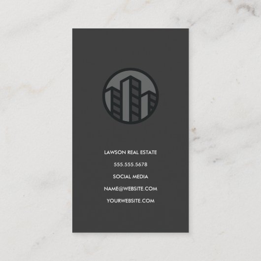 Metal Real Estate Buildings Logo Afsprakenkaartje (Achterkant)