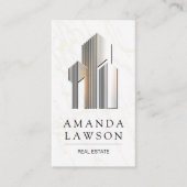 Metal Real Estate Buildings Logo Afsprakenkaartje (Voorkant)