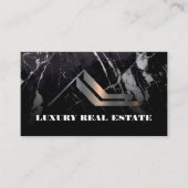 Metal Real Estate Logo | zwart marmer Visitekaartje (Voorkant)