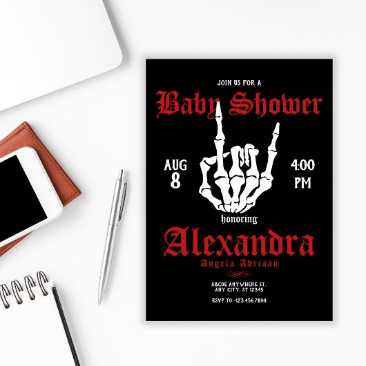 Metal Rock Baby shower Kaart