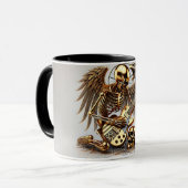 Metal Rockgitarrist mit Adler und Flügel Mok (Voorkant links)