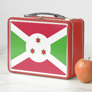 Metal Roestvrij Lunchbox met Burundese vlag