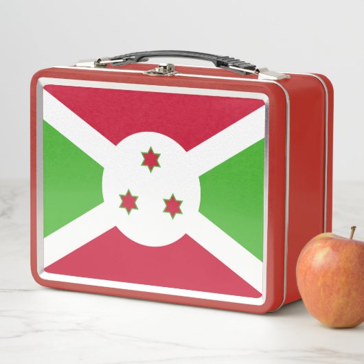 Metal Roestvrij Lunchbox met Burundese vlag (In situ)