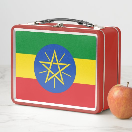 Metal Roestvrij Lunchbox met Ethiopische vlag (In situ)