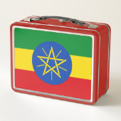Metal Roestvrij Lunchbox met Ethiopische vlag (Achterkant)
