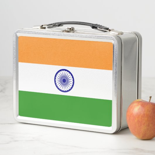 Metal Roestvrij Lunchbox met India vlag (In situ)