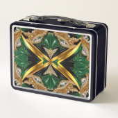 Metal Roestvrij Lunchbox met Jamaica Kleuren (Achterkant)