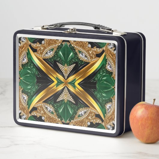 Metal Roestvrij Lunchbox met Jamaica Kleuren (In situ)