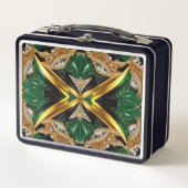 Metal Roestvrij Lunchbox met Jamaica Kleuren (Voorkant)