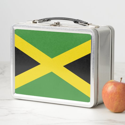 Metal Roestvrij Lunchbox met Jamaicaanse vlag (In situ)