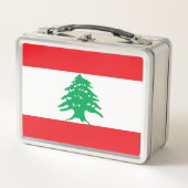 Metal Roestvrij Lunchbox met Libanese vlag (Voorkant)