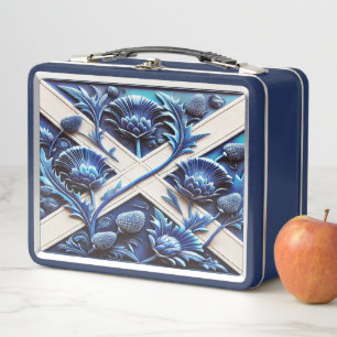 Metal Roestvrij Lunchbox met Schotse distels