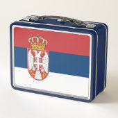 Metal Roestvrij Lunchbox met Servische vlag (Achterkant)