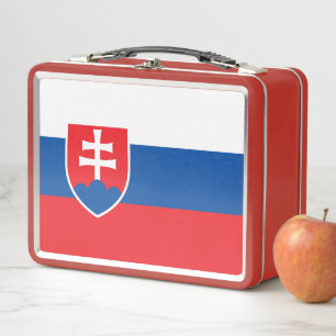 Metal Roestvrij Lunchbox met Slovakije vlag