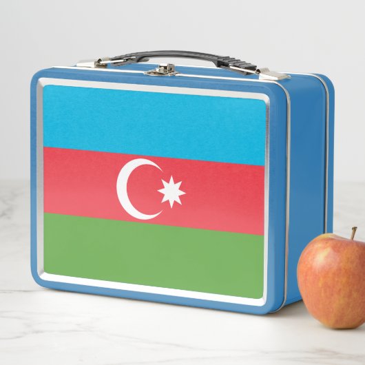 Metal Roestvrij Lunchbox met vlag van Azerbeidzjan (In situ)