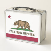 Metal Roestvrij Lunchbox met vlag van Californië (Achterkant)