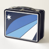 Metal Roestvrij Lunchbox met vlag van Columbia, SC (Voorkant)