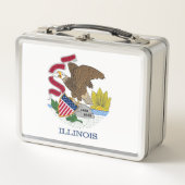 Metal Roestvrij Lunchbox met vlag van Illinois (Voorkant)