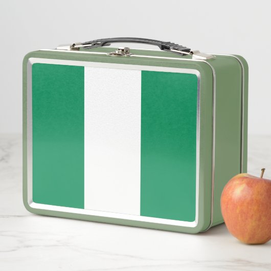 Metal Roestvrij Lunchbox met vlag van Nigeria (In situ)