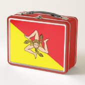 Metal Roestvrij Lunchbox met vlag van Sicilië (Voorkant)