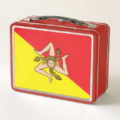 Metal Roestvrij Lunchbox met vlag van Sicilië (Achterkant)