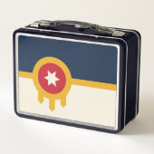 Metal Roestvrij Lunchbox met vlag van Tulsa City (Achterkant)