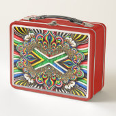 Metal Roestvrij Lunchbox met Zuid-Afrikaanse kleur (Voorkant)