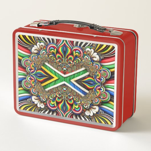 Metal Roestvrij Lunchbox met Zuid-Afrikaanse kleur (Achterkant)