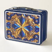 Metal Roestvrij Lunchbox met Zweden Kleuren (Achterkant)