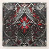 Metal Ruby Art Glazen Onderzetter (Voorkant)