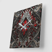 Metal Ruby Art Vierkante Klok (Hoek)