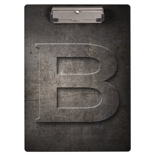 Metal Rustic B Monogram Klembord (Voorkant)