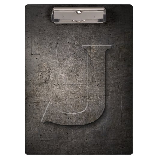 Metal Rustic J Monogram Klembord (Voorkant)