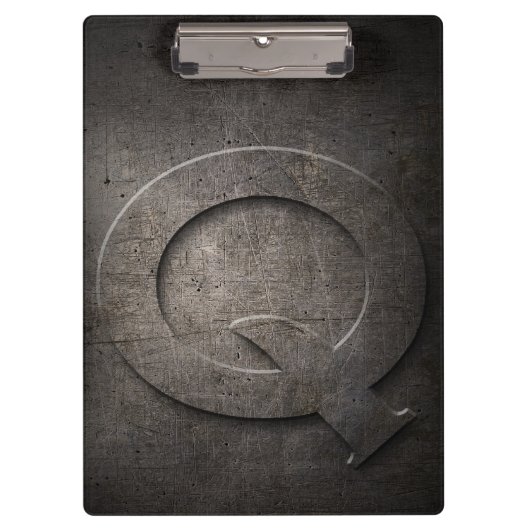 Metal Rustic Q Monogram Klembord (Voorkant)