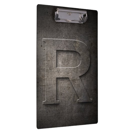 Metal Rustic R Monogram Klembord (Rechts)