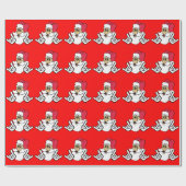 Metal Santa Wrapping Paper Cadeaupapier (Vlak)