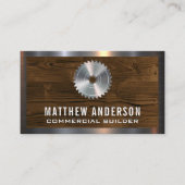 Metal Saw | Houten planken en metalen sierstroken Visitekaartje (Voorkant)