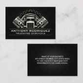 Metal Semi Truck | Bestuurder | Logistiek vervoer Visitekaartje (Voorkant / Achterkant)