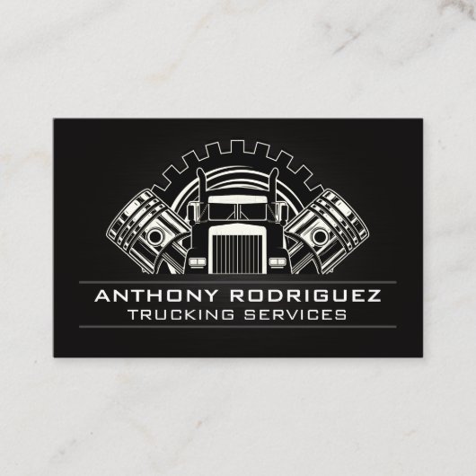 Metal Semi Truck | Bestuurder | Logistiek vervoer Visitekaartje (Voorkant)