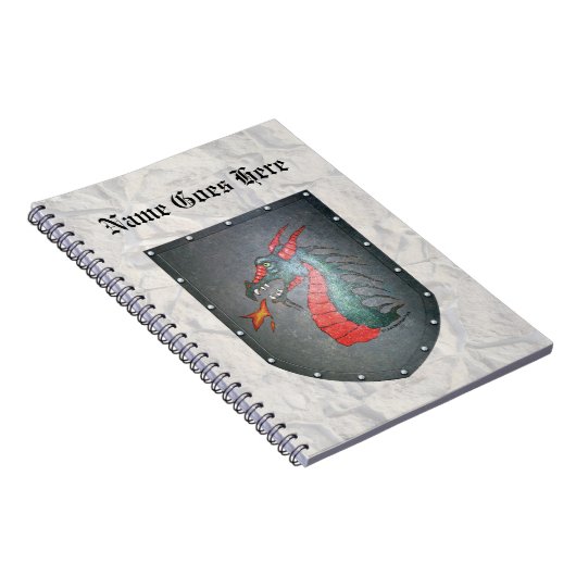 Metal Shield Dragon Light Grey Stone Notitieboek (Rechterzijde)